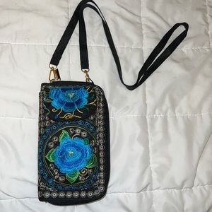 Embroidered Handmade clutch crossbody
